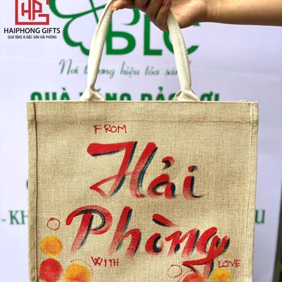 Túi đay in logo Hải Phòng đẹp, chất lượng